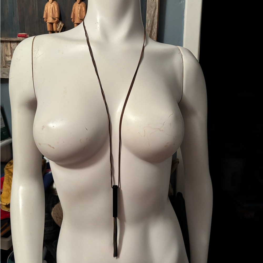 Double Strand Long Tassel Necklace
